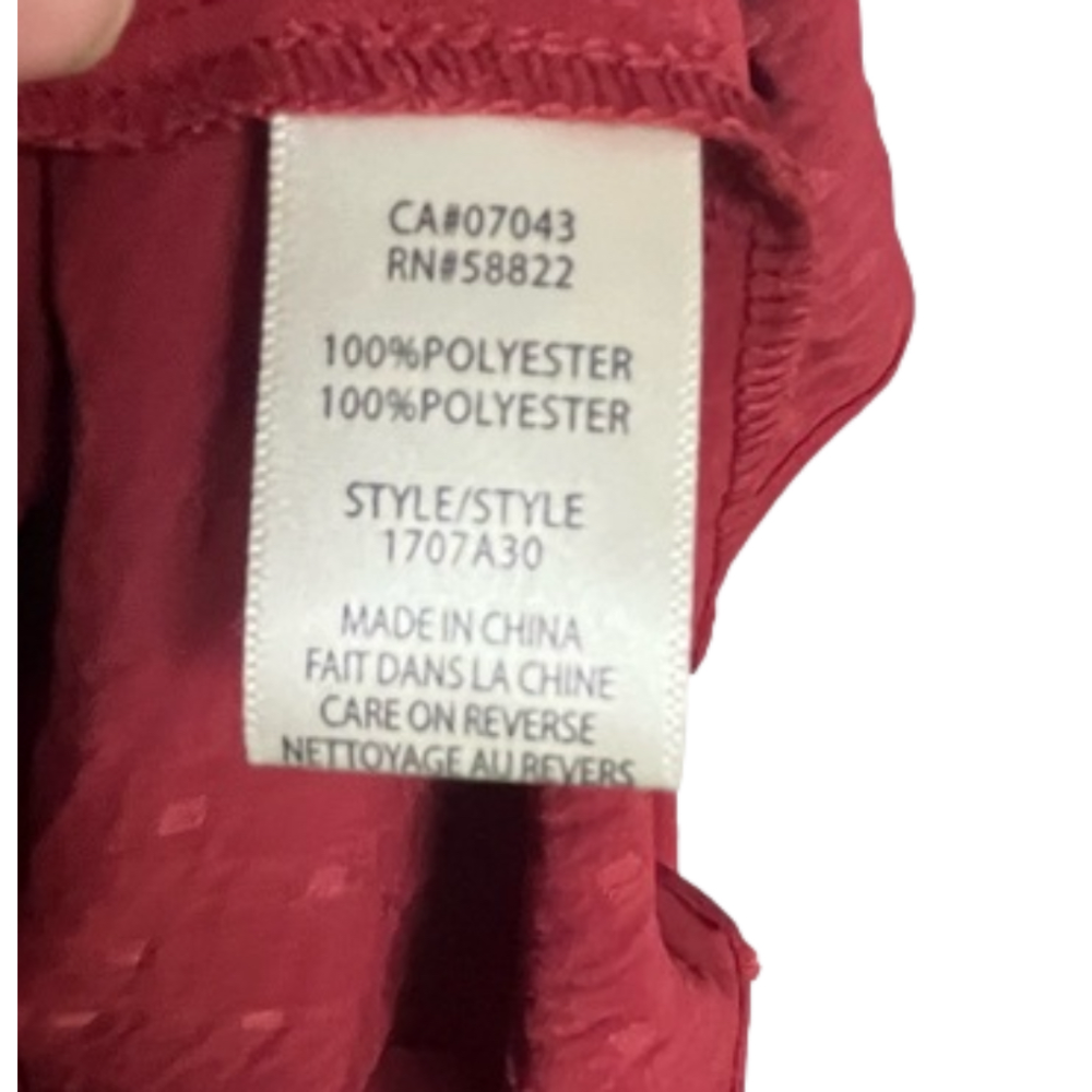 NWT Max Studio Accordion Pleat Bishop Sleeve Swiss Dot Blouse Terracotta Red M - Picture 7 of 7